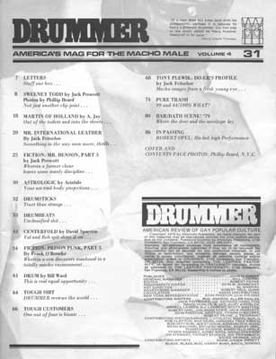 Drummer Issue 31: Contents