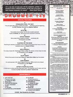 Drummer Issue 148: Contents